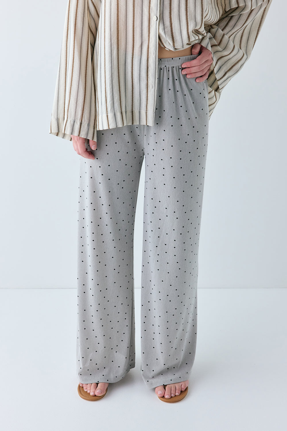 Suki Mesh Pants Grey Polka Dot