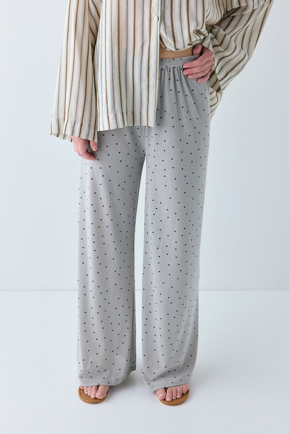 Suki Mesh Pants Grey Polka Dot