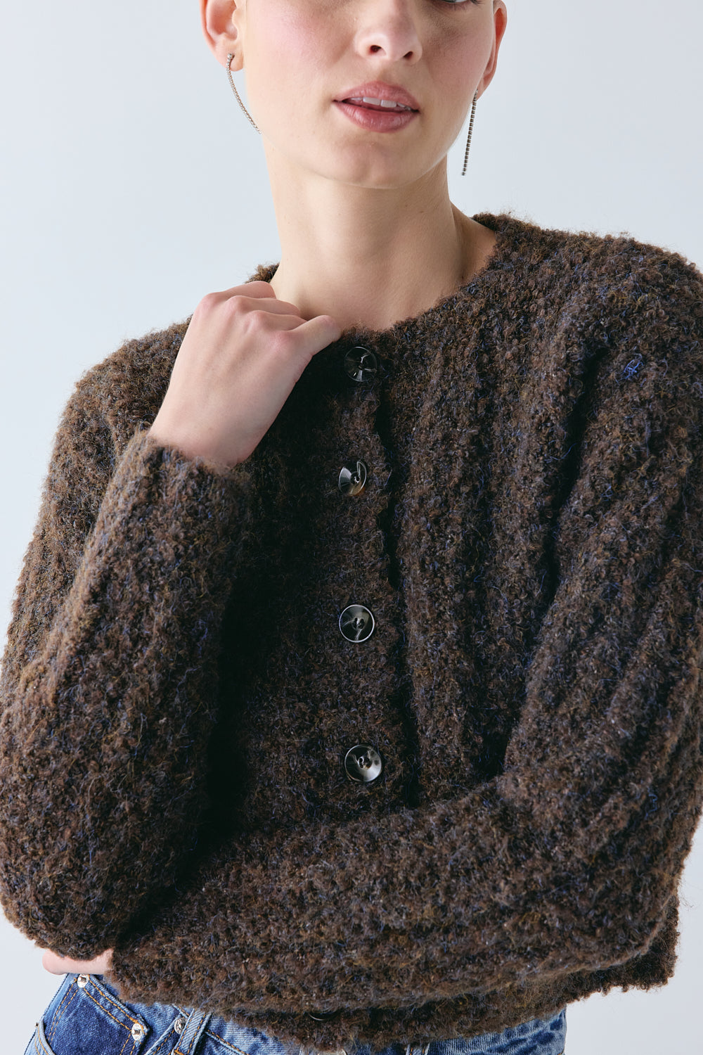 Louis Knit Cardigan Chocolate