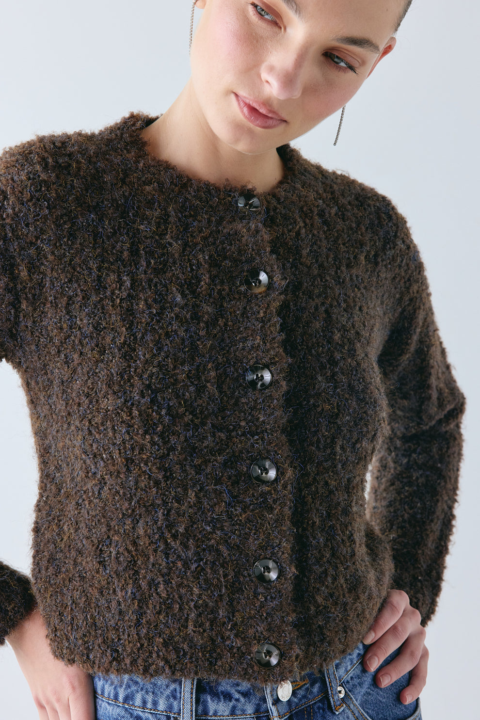 Louis Knit Cardigan Chocolate