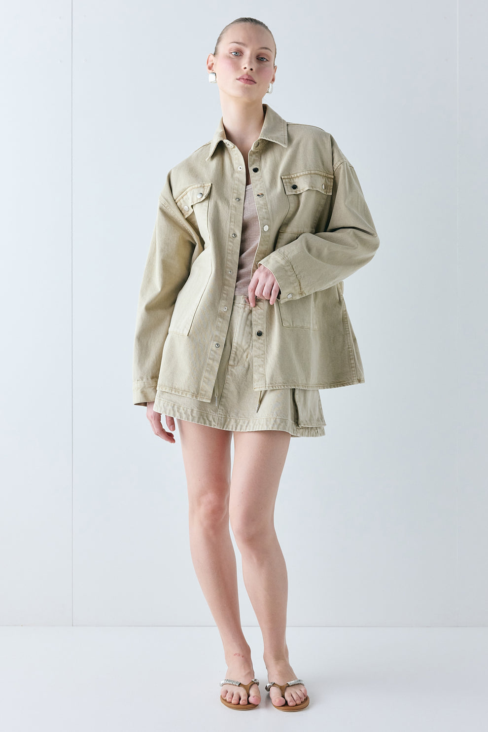 Rafa Denim Utility Shirt Ecru 