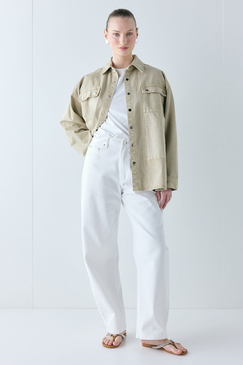 Rafa Denim Utility Shirt Ecru 