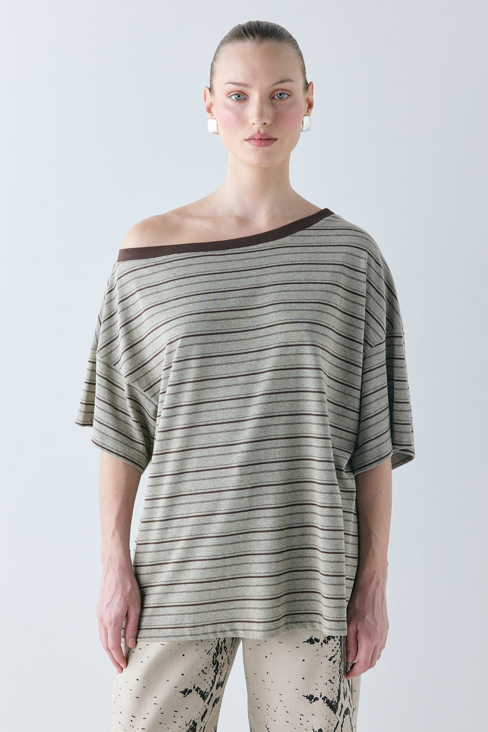Blake Tee Brown Stripe - size:Mira:AU 8 / US 4