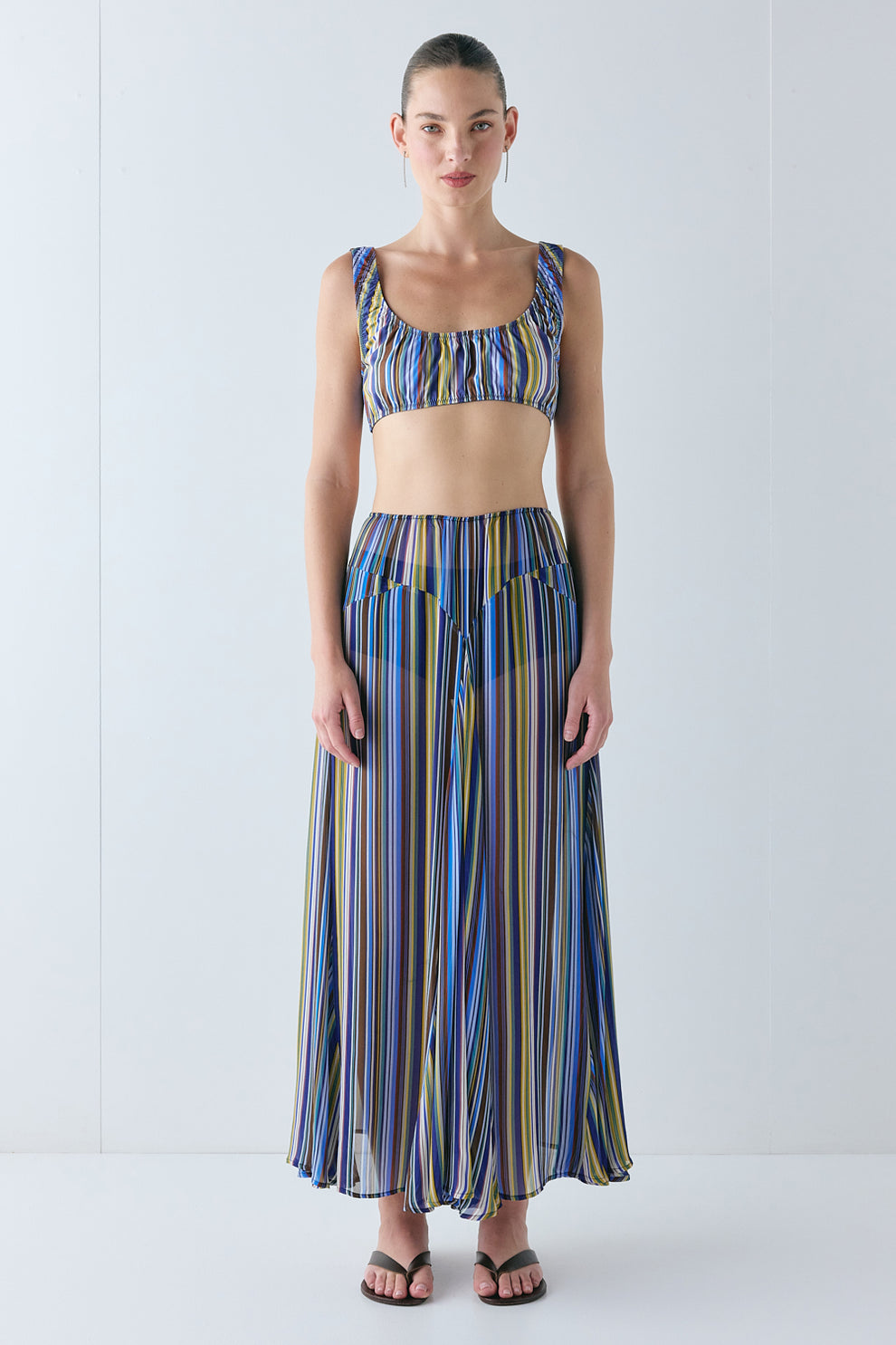 Sadie Sheer Maxi Skirt Stripe
