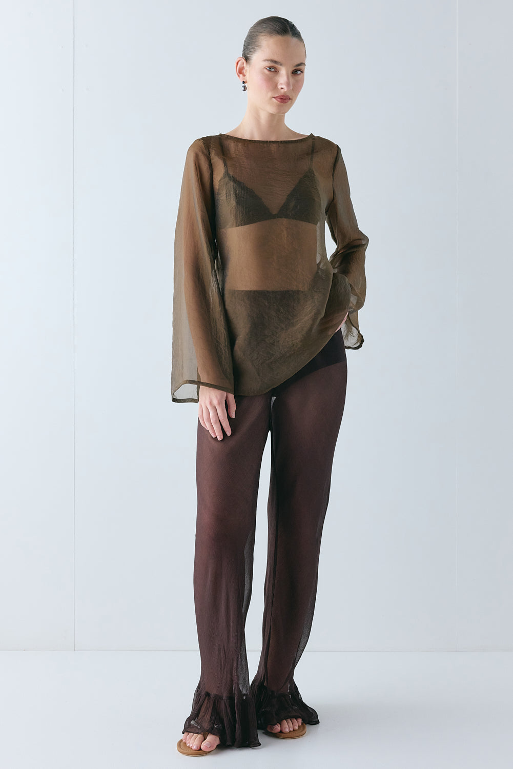 Leni Sheer Top Chocolate 