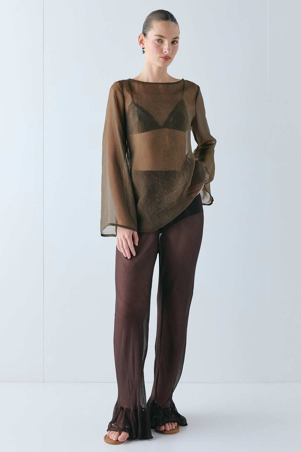 Leni Sheer Top Chocolate 