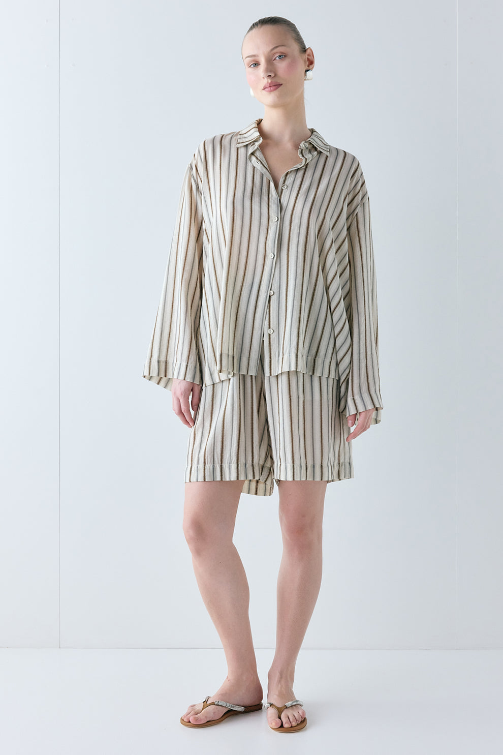 Vale Shirt Brown Stripe - size:Mira:AU 8 / US 4