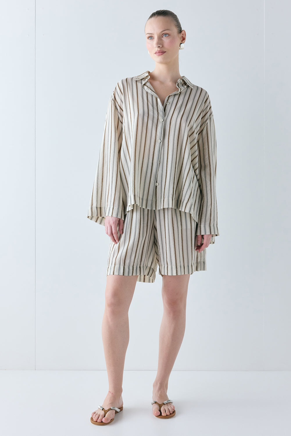 Vale Shirt Brown Stripe 
