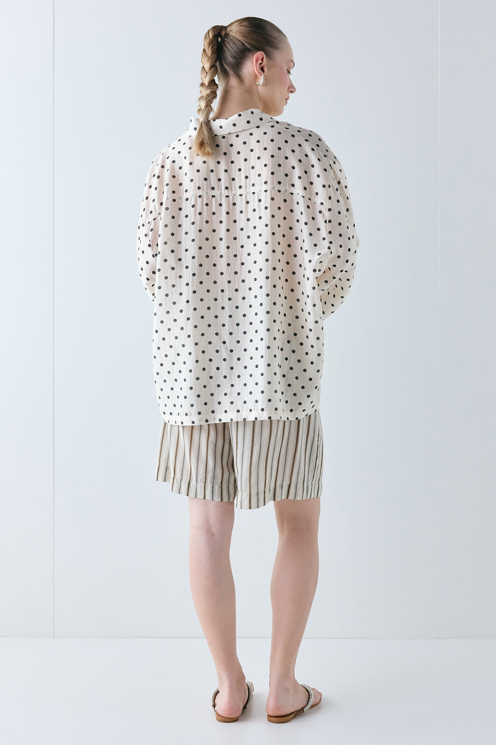Vale Sheer Shirt Cream Polka Dot