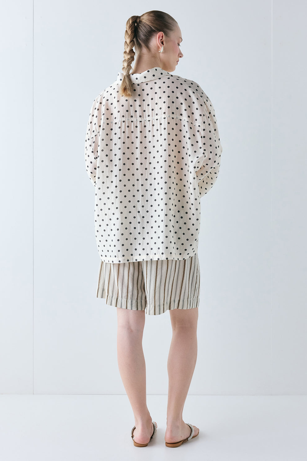 Vale Sheer Shirt Cream Polka Dot