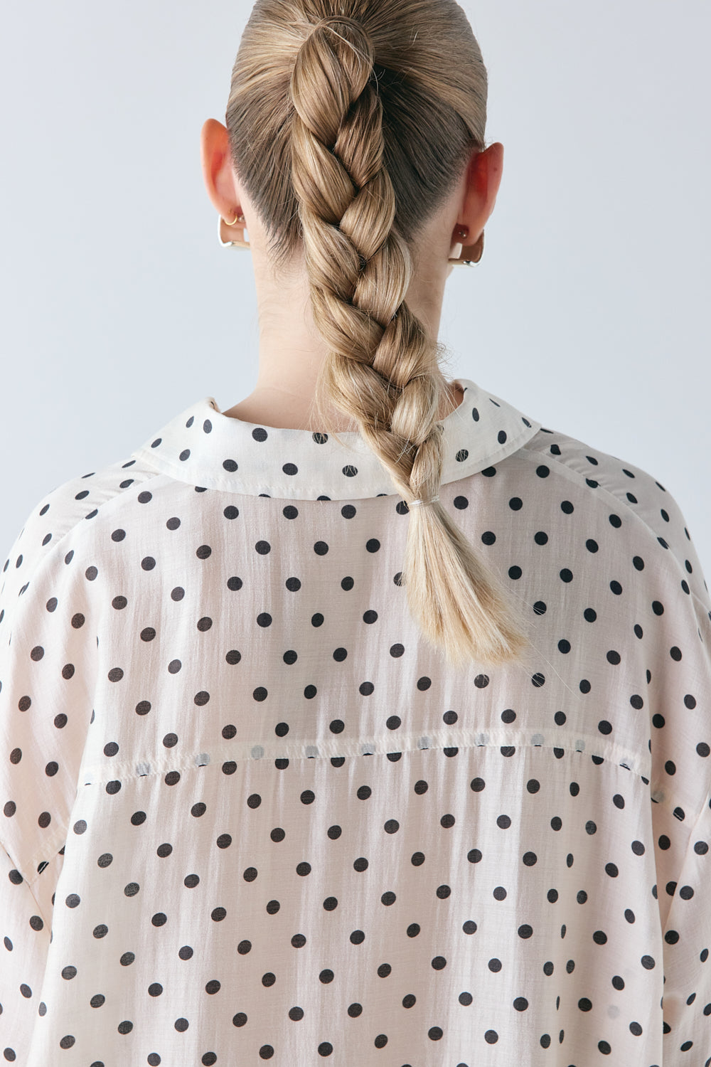 Vale Sheer Shirt Cream Polka Dot