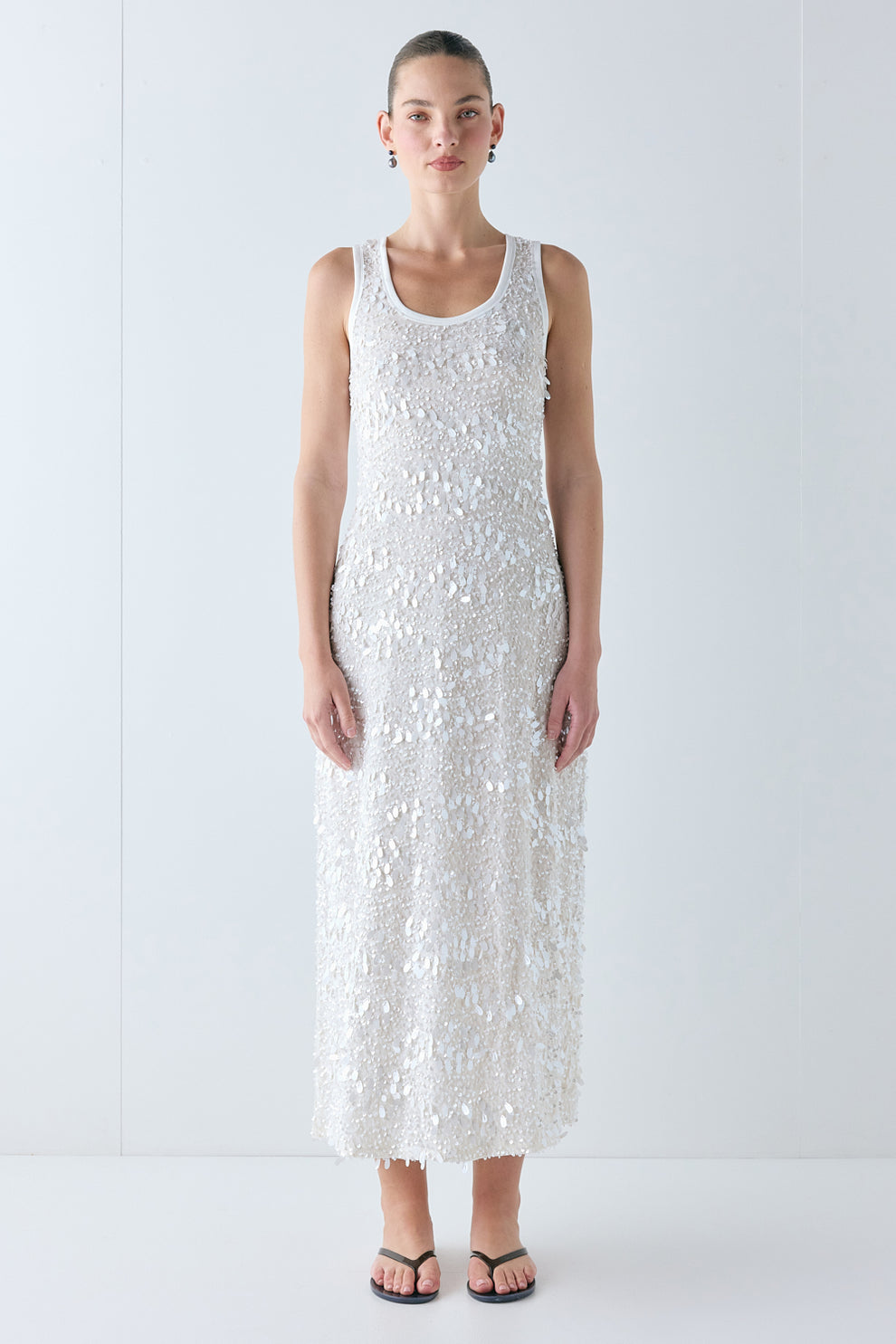 Petra Sequin Maxi Dress Cream