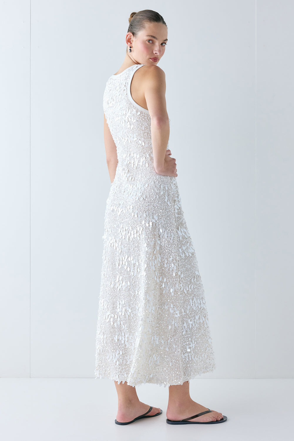 Petra Sequin Maxi Dress Cream