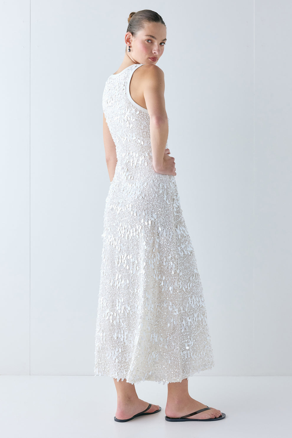 Petra Sequin Maxi Dress Cream