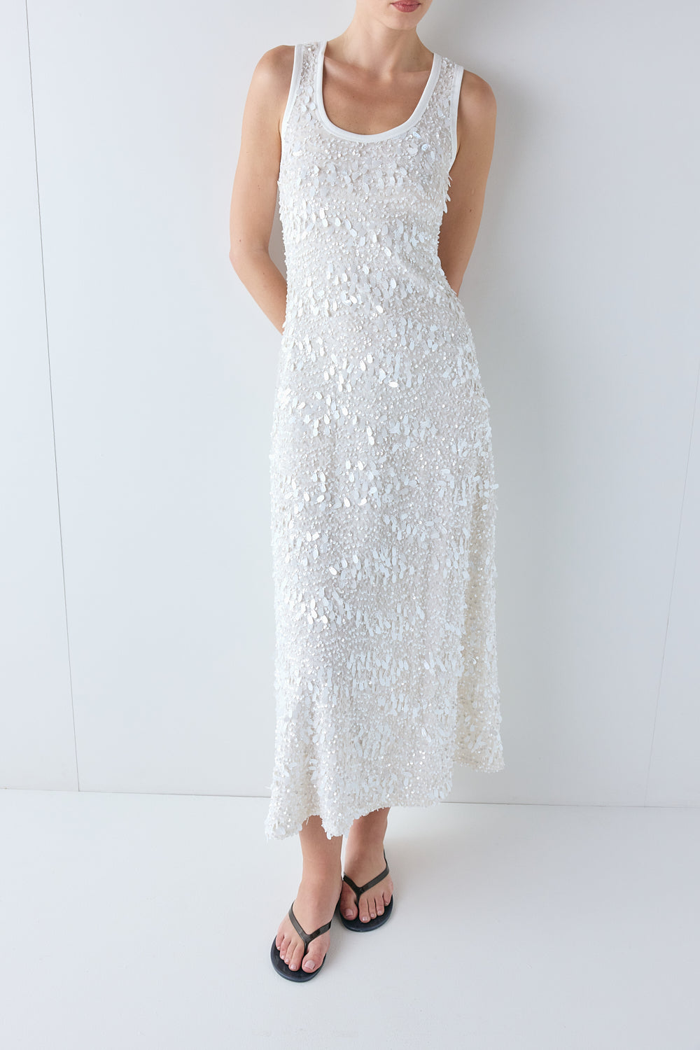 Petra Sequin Maxi Dress Cream