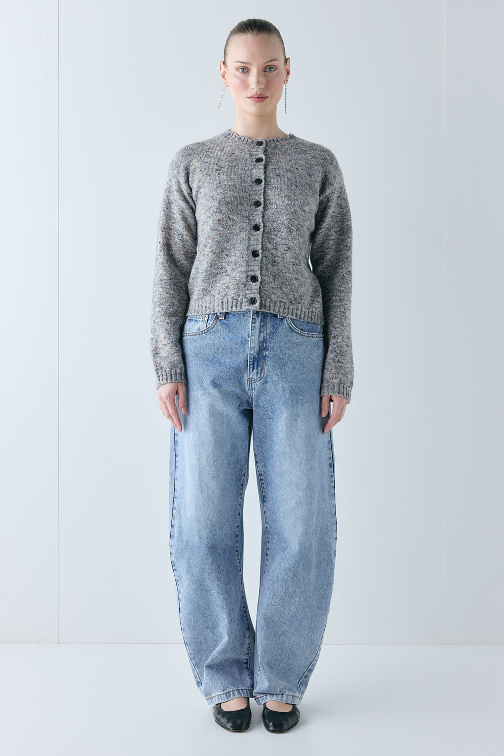 Inez Knit Cardigan Grey Marle 