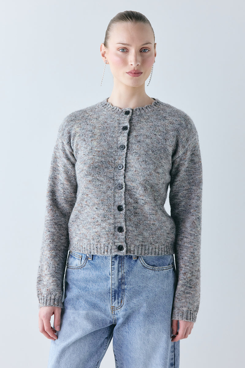 Inez Knit Cardigan Grey Marle - size:Mira:AU 8 / US 4