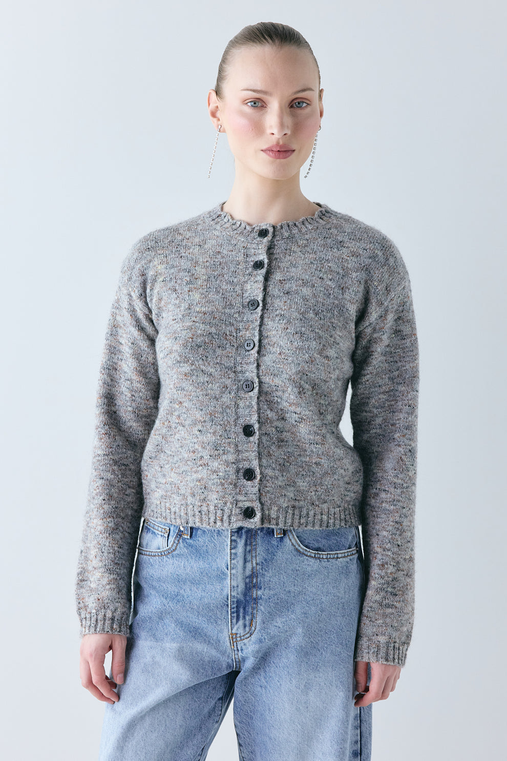 Inez Knit Cardigan Grey Marle - size:Mira:AU 8 / US 4
