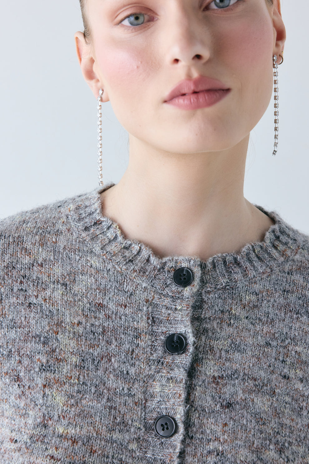 Inez Knit Cardigan Grey Marle 