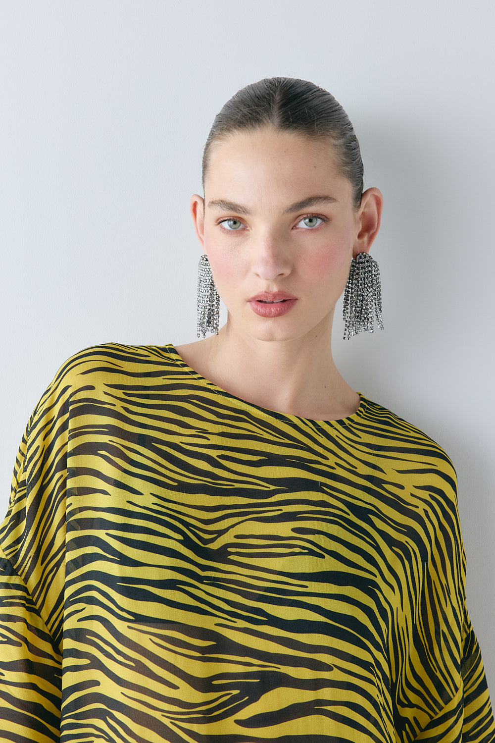 Ivette Sheer Midi Dress Tiger