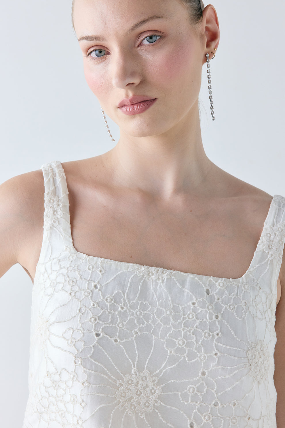 Elsa Anglaise Mini Dress Cream