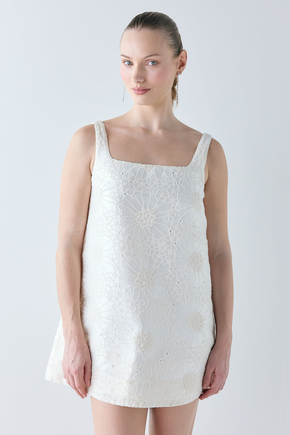 Elsa Anglaise Mini Dress Cream - size:Mira:AU 8 / US 4