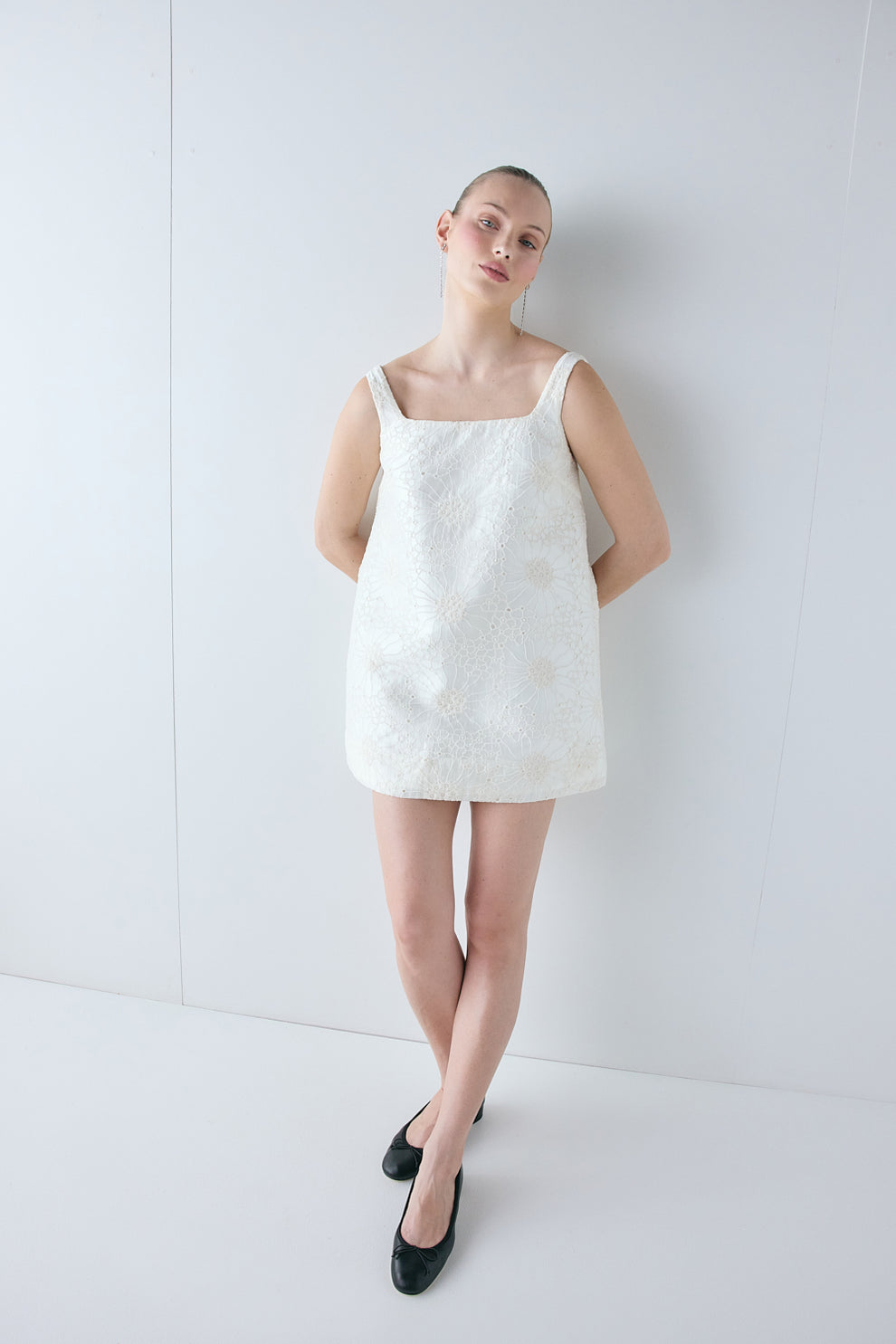 Elsa Anglaise Mini Dress Cream