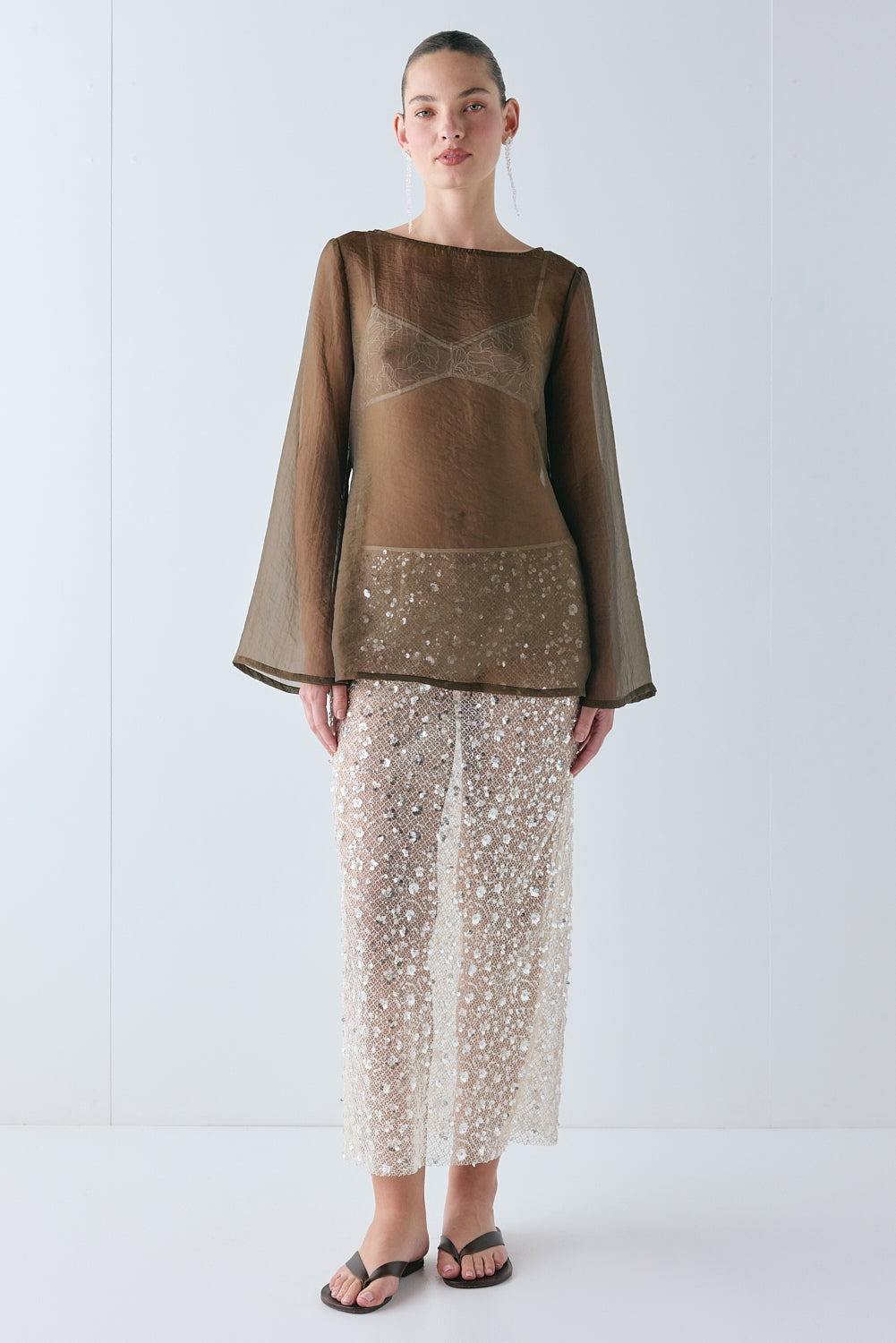 Leni Sheer Top Chocolate 