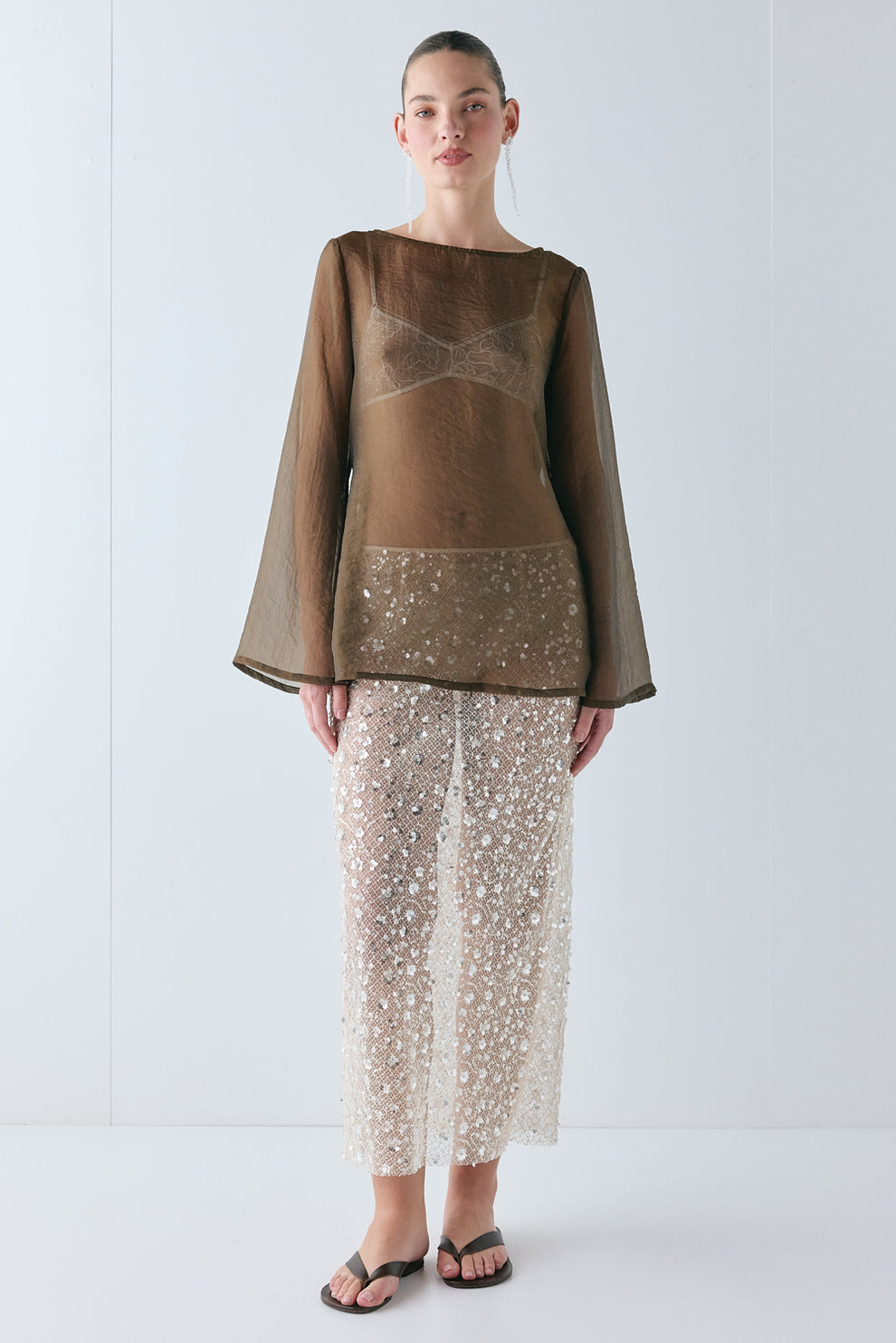 Leni Sheer Top Chocolate 