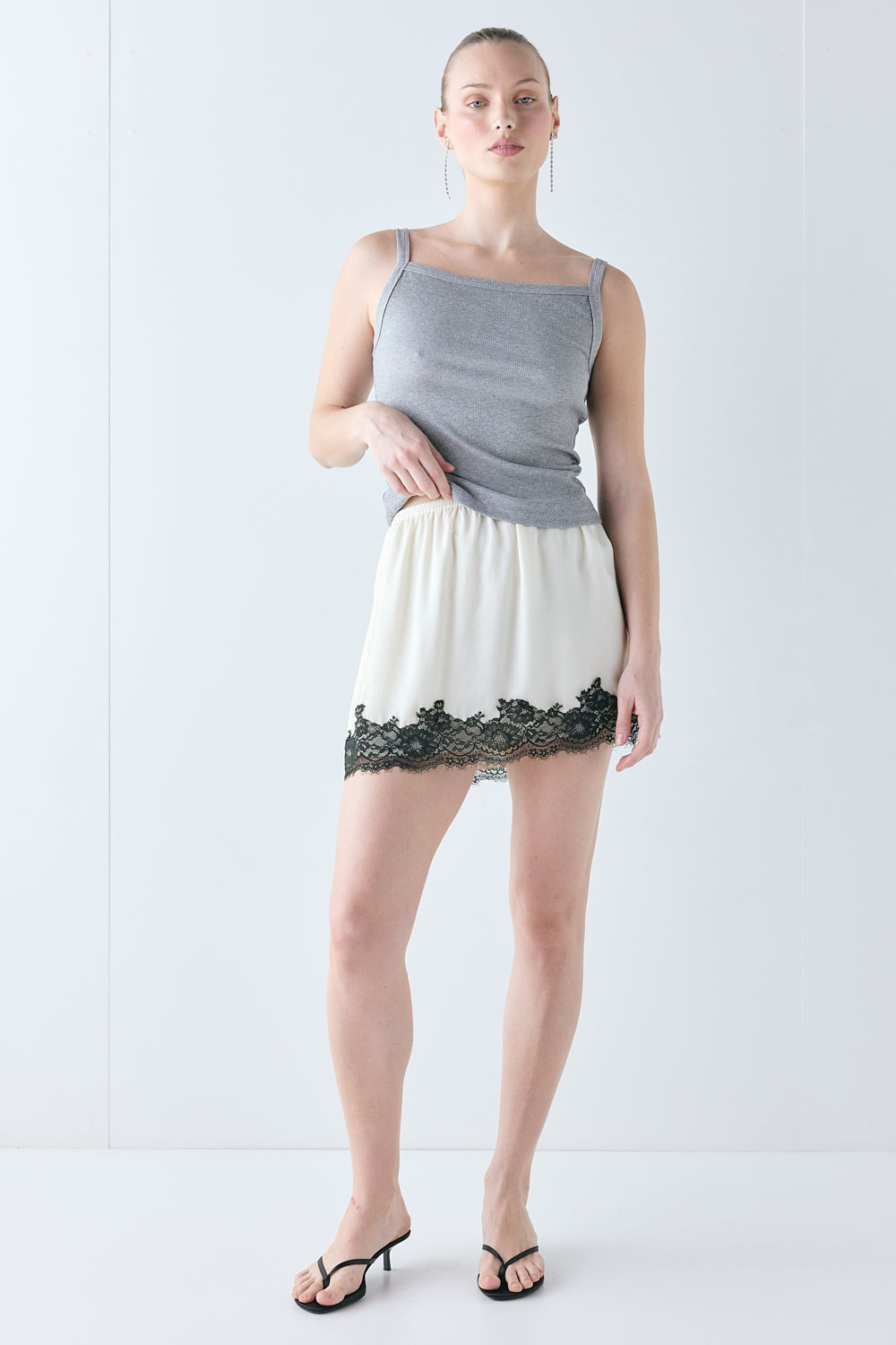 Charlotte Lace Mini Skirt Cream