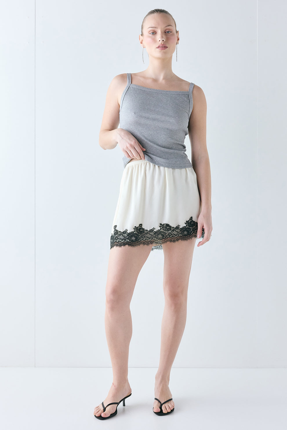 Charlotte Lace Mini Skirt Cream