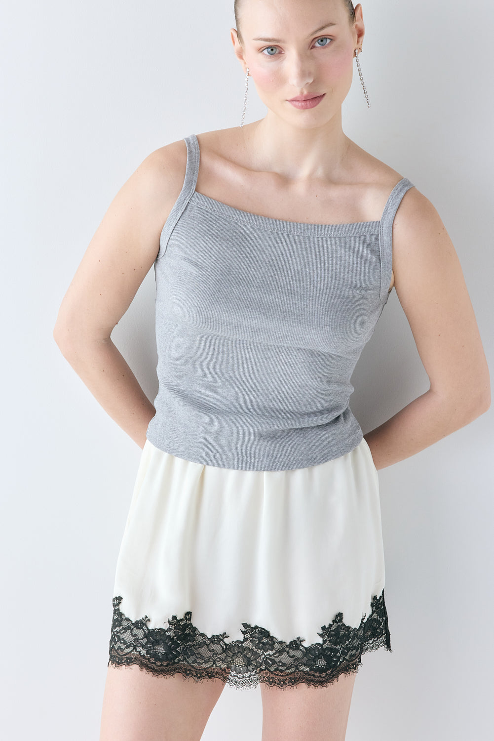 Charlotte Lace Mini Skirt Cream
