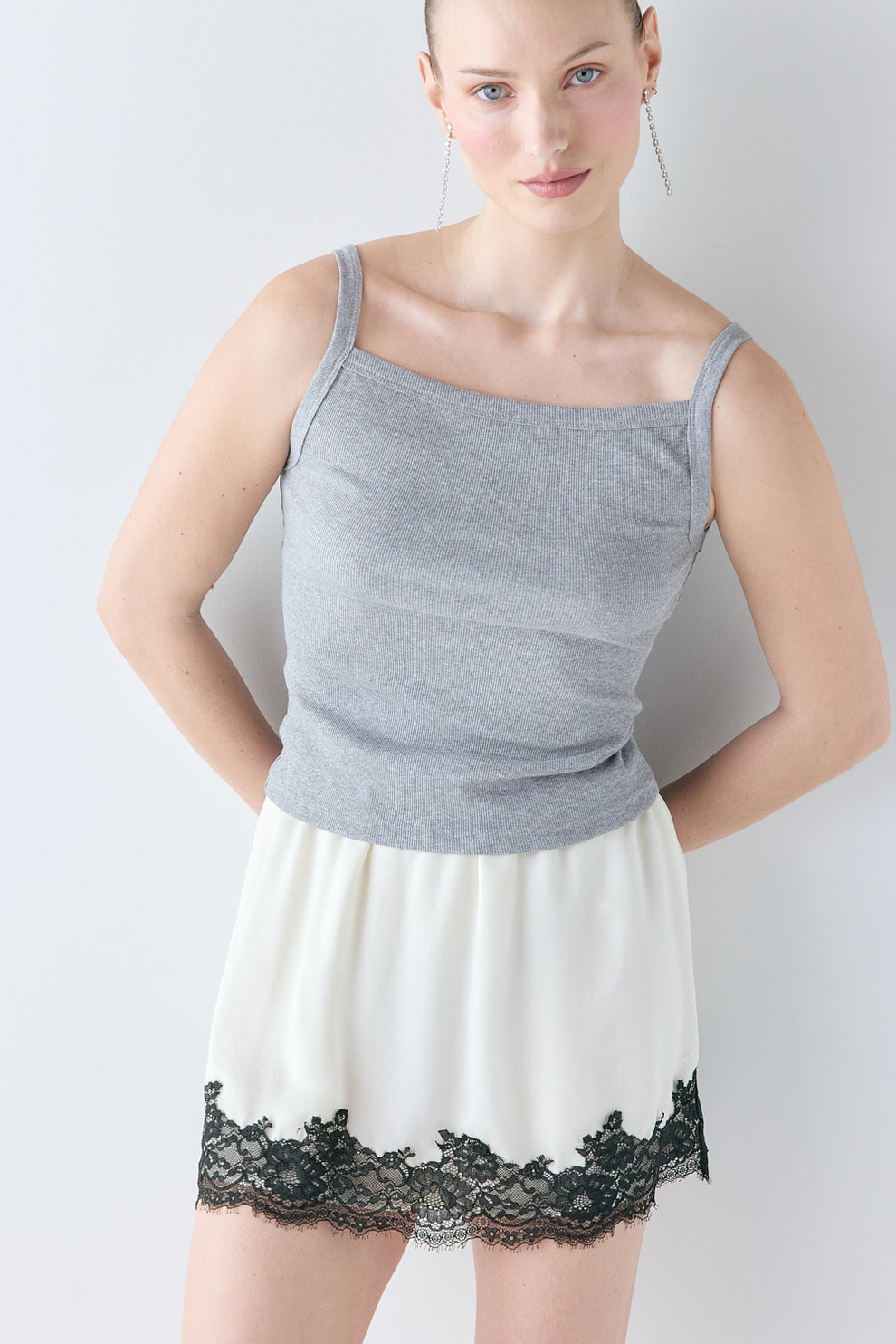 Charlotte Lace Mini Skirt Cream