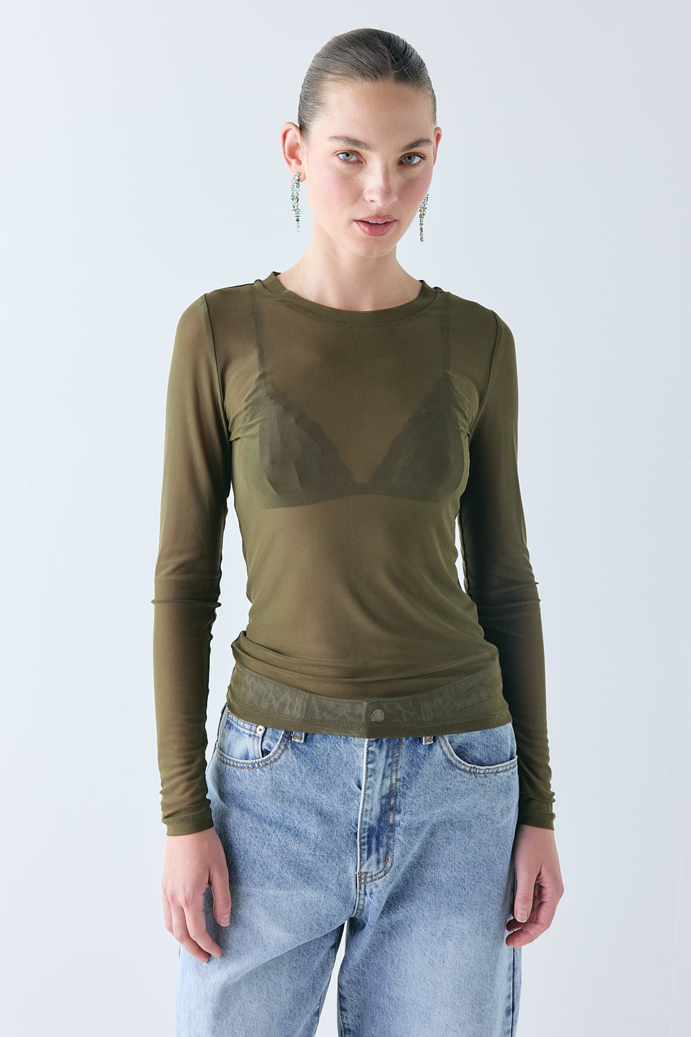 Shiloh Mesh Top Olive - size:Zhenya:AU 6 / US 2