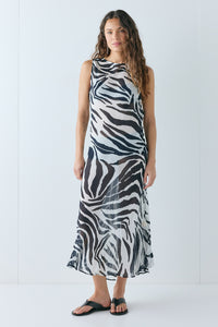 Francesca Sheer Maxi Dress Zebra - size:Stephanie:AU 6 / US 2