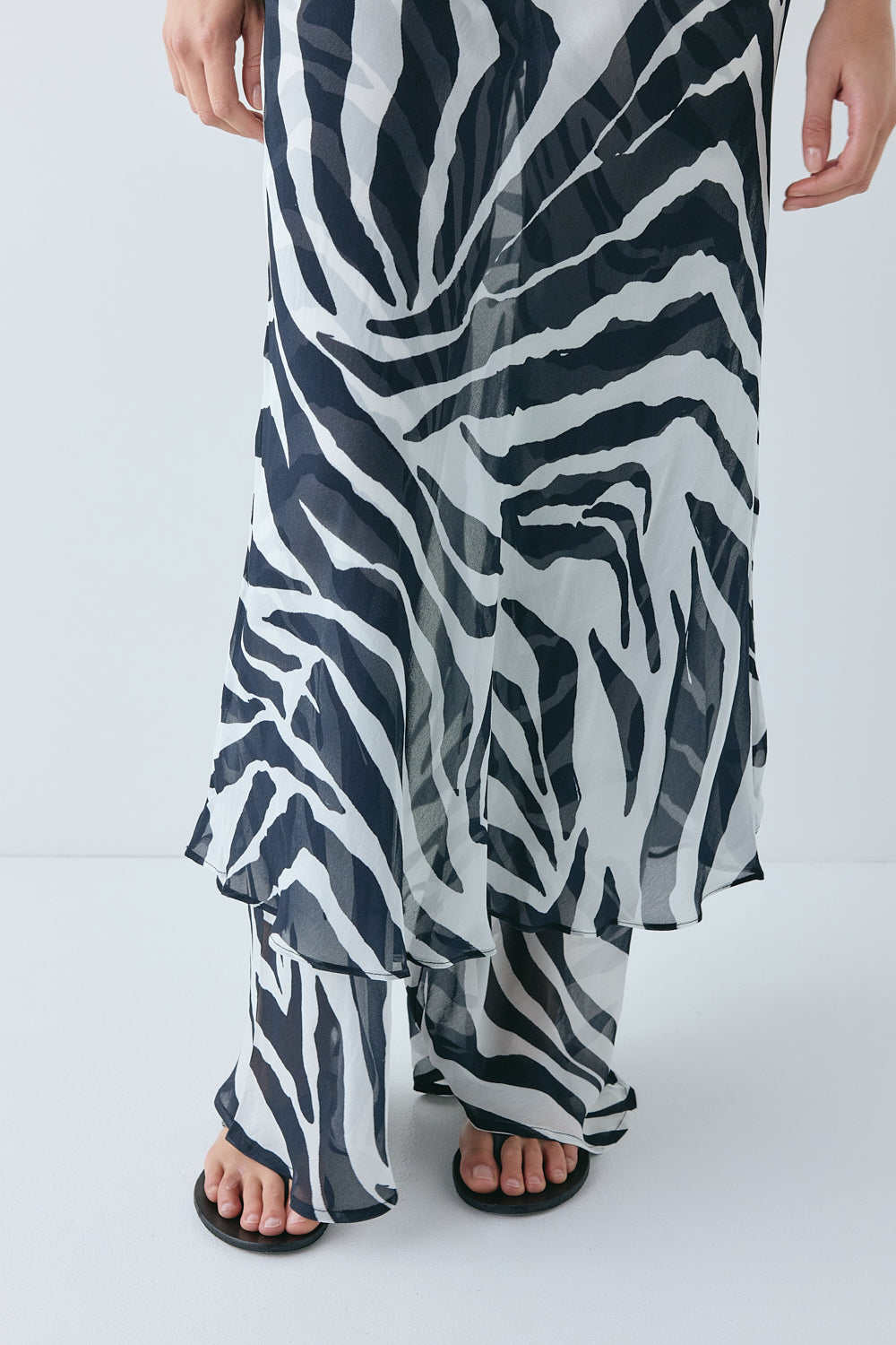 Francesca Sheer Maxi Dress Zebra 