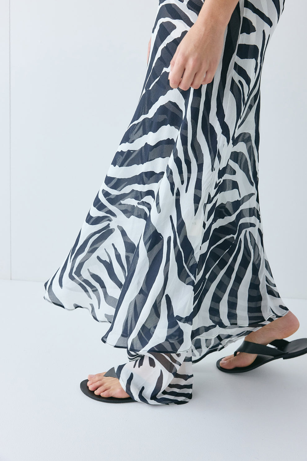 Francesca Sheer Maxi Dress Zebra 
