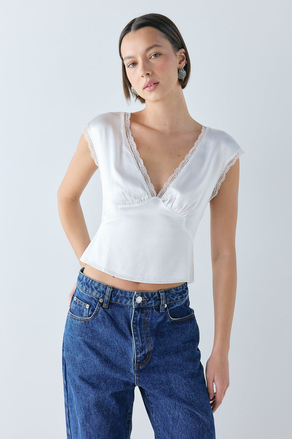 Vintage Lover Tie Back Top White - size:Alida:AU 6 / US 2