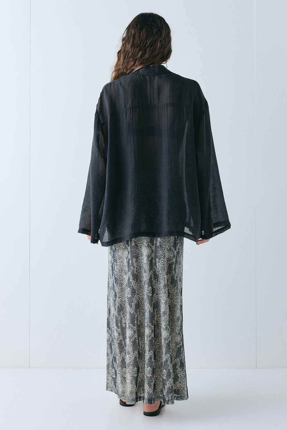 Vale Sheer Shirt Black Stripe
