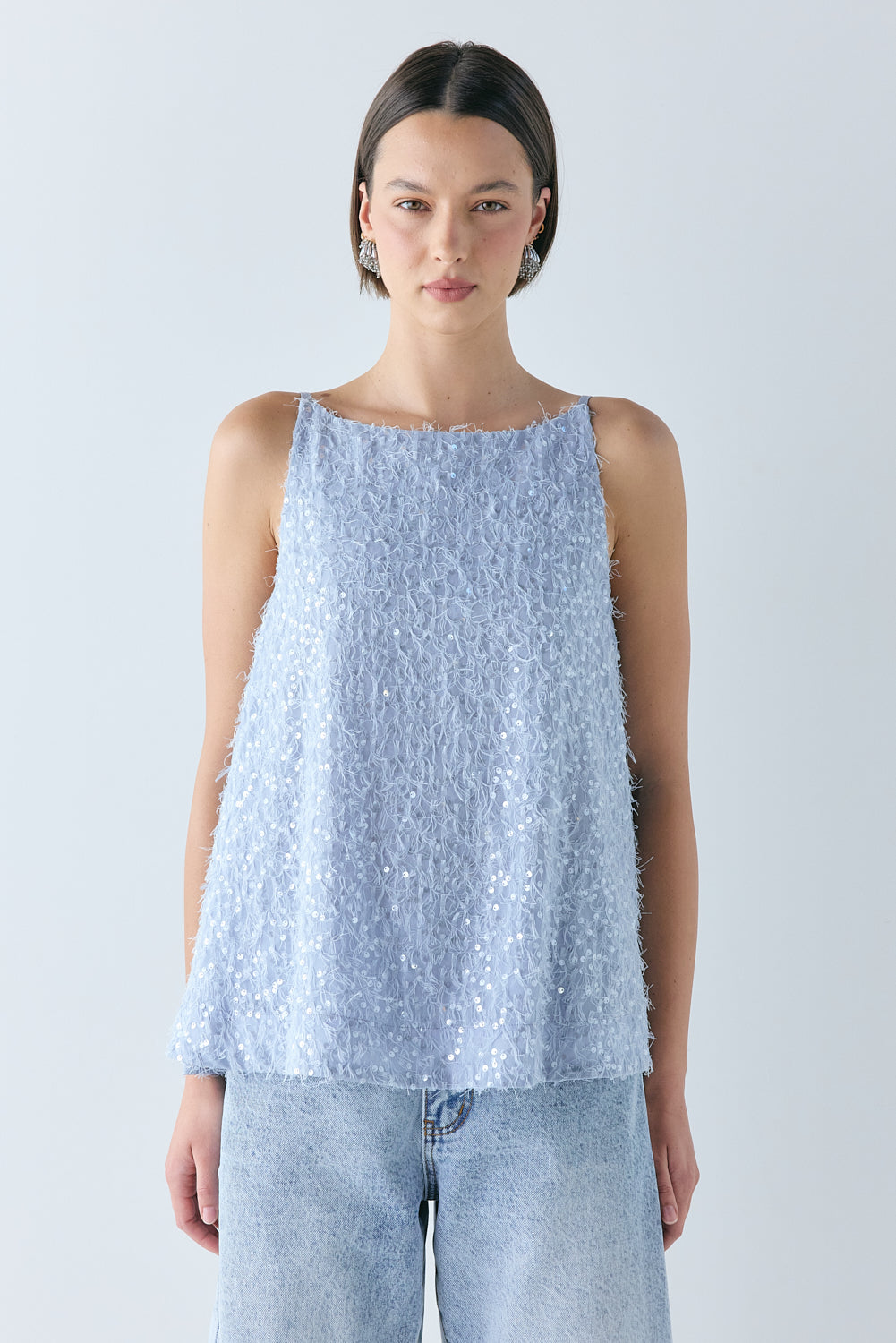 Sylvia Sequin Top Sky - size:Alida:AU 6 / US 2
