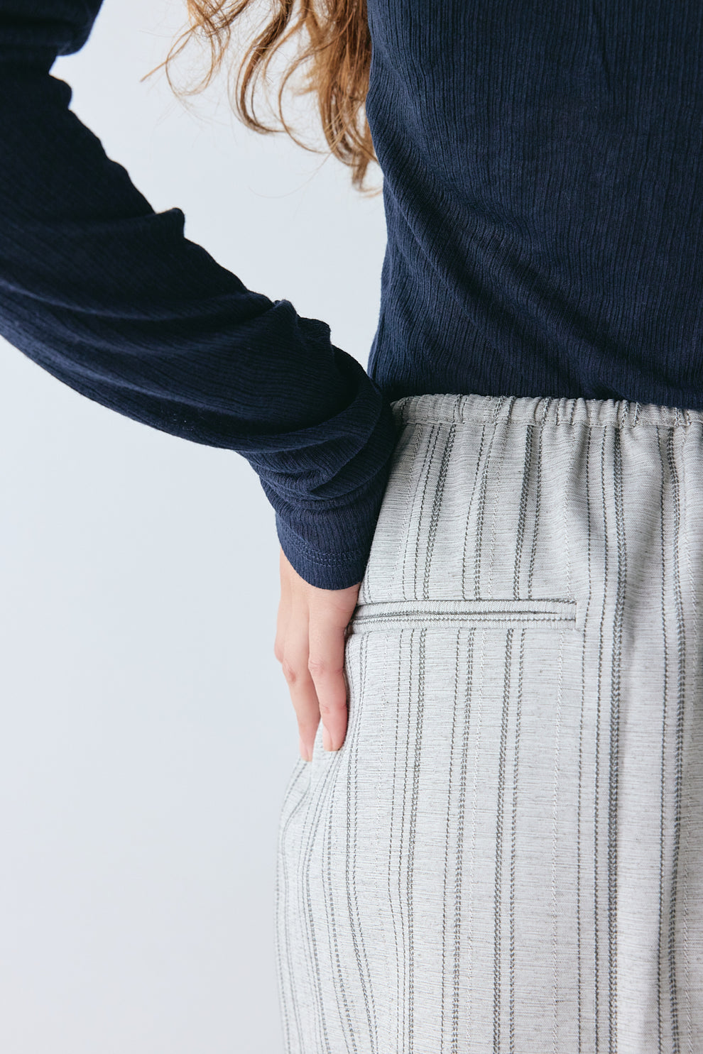 Theo Mini Skirt Grey Stripe