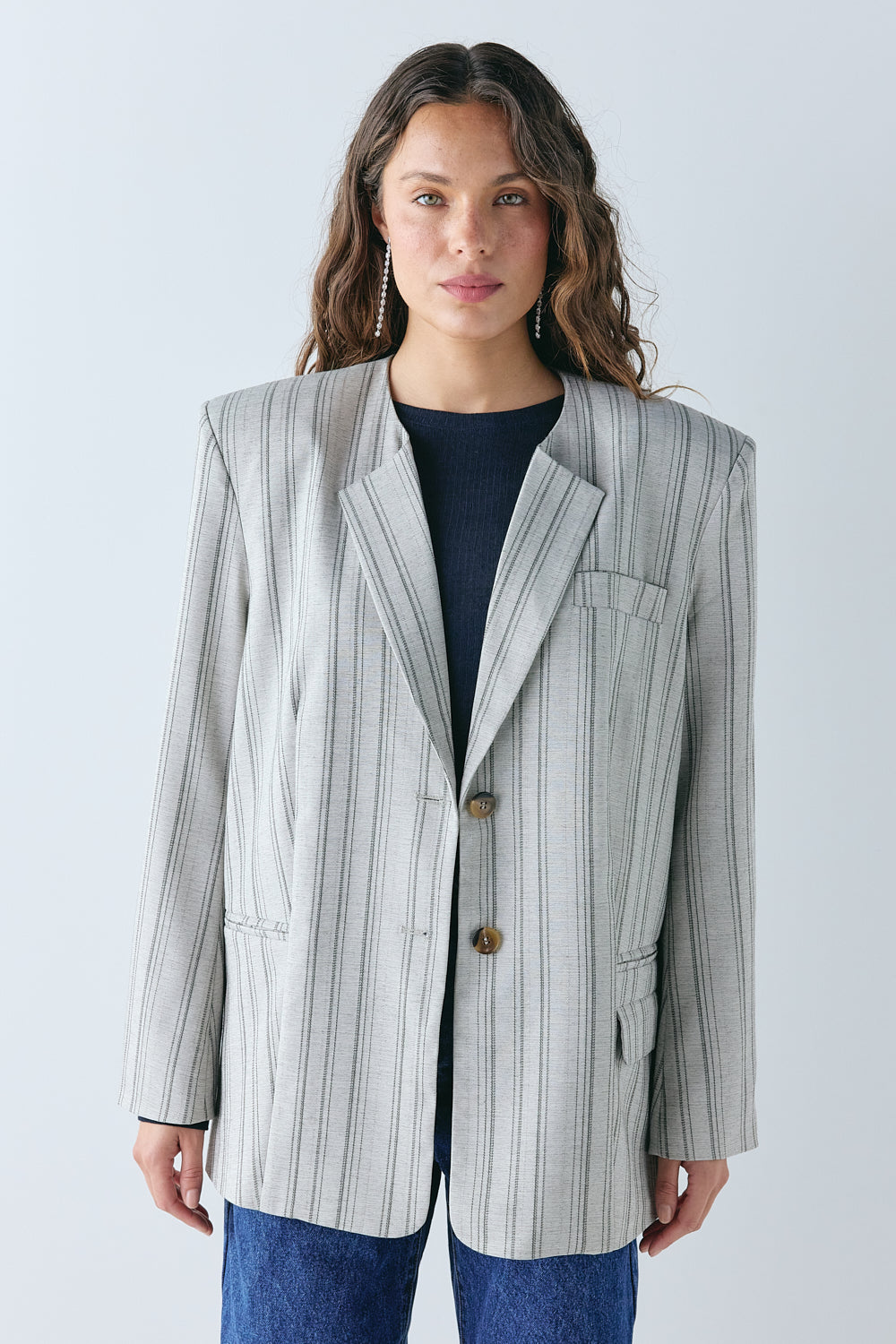Bennett Blazer Grey Stripe - size:Stephanie:AU 6 / US 2