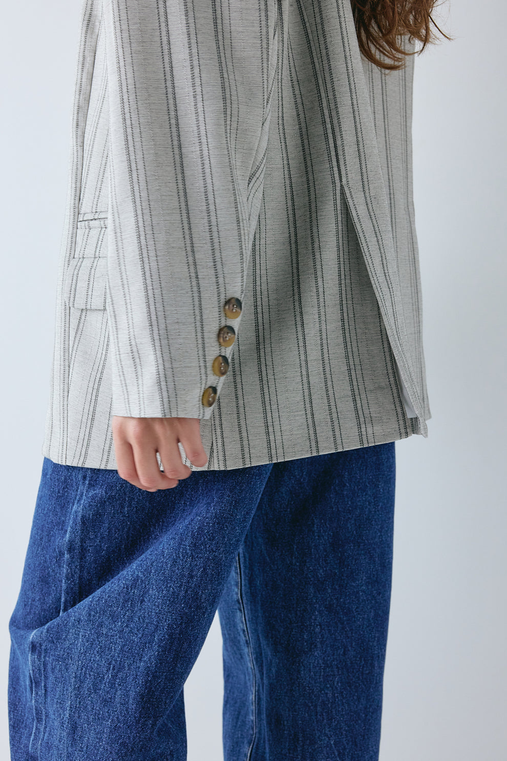 Bennett Blazer Grey Stripe