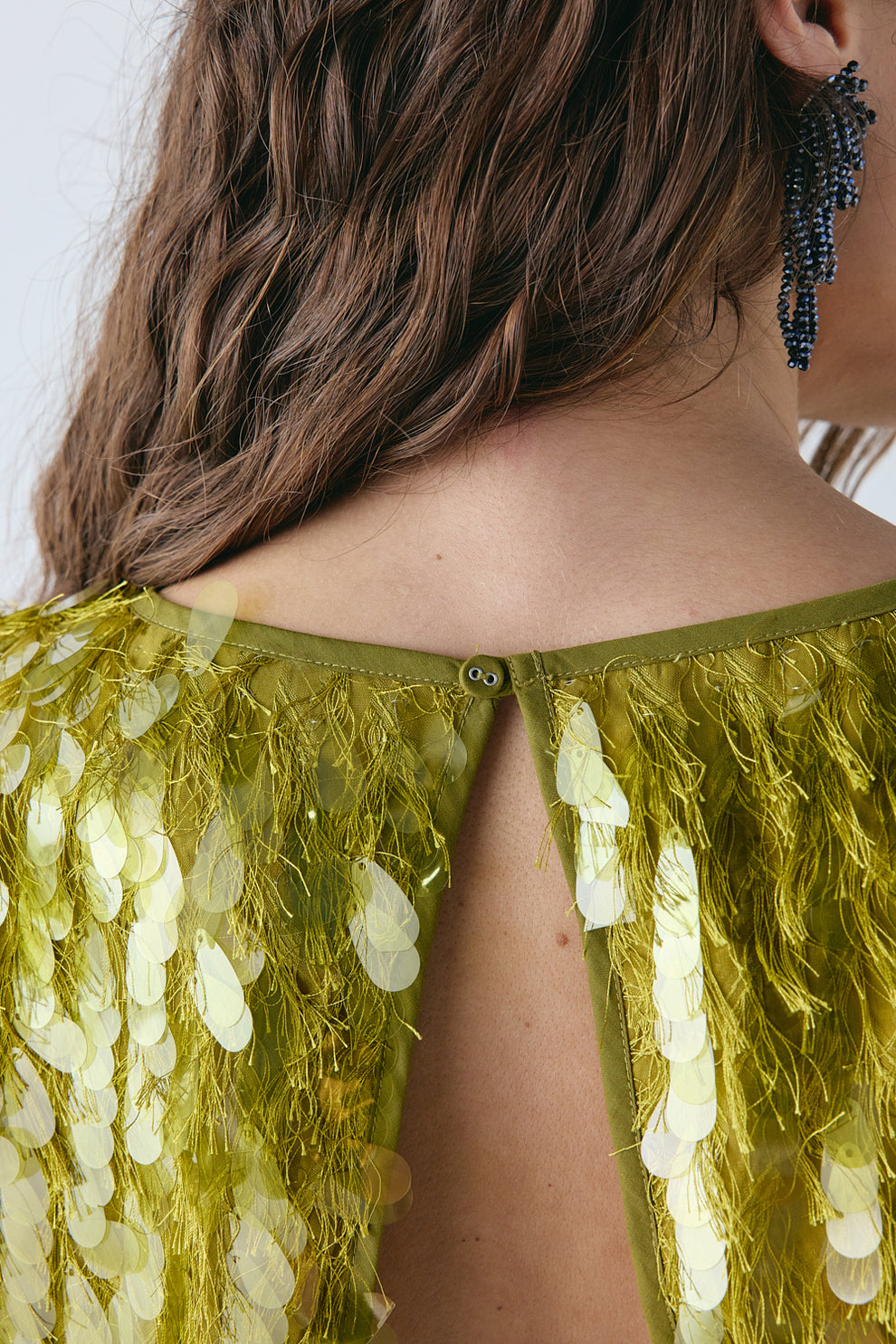 Gwen Sequin Top Chartreuse 