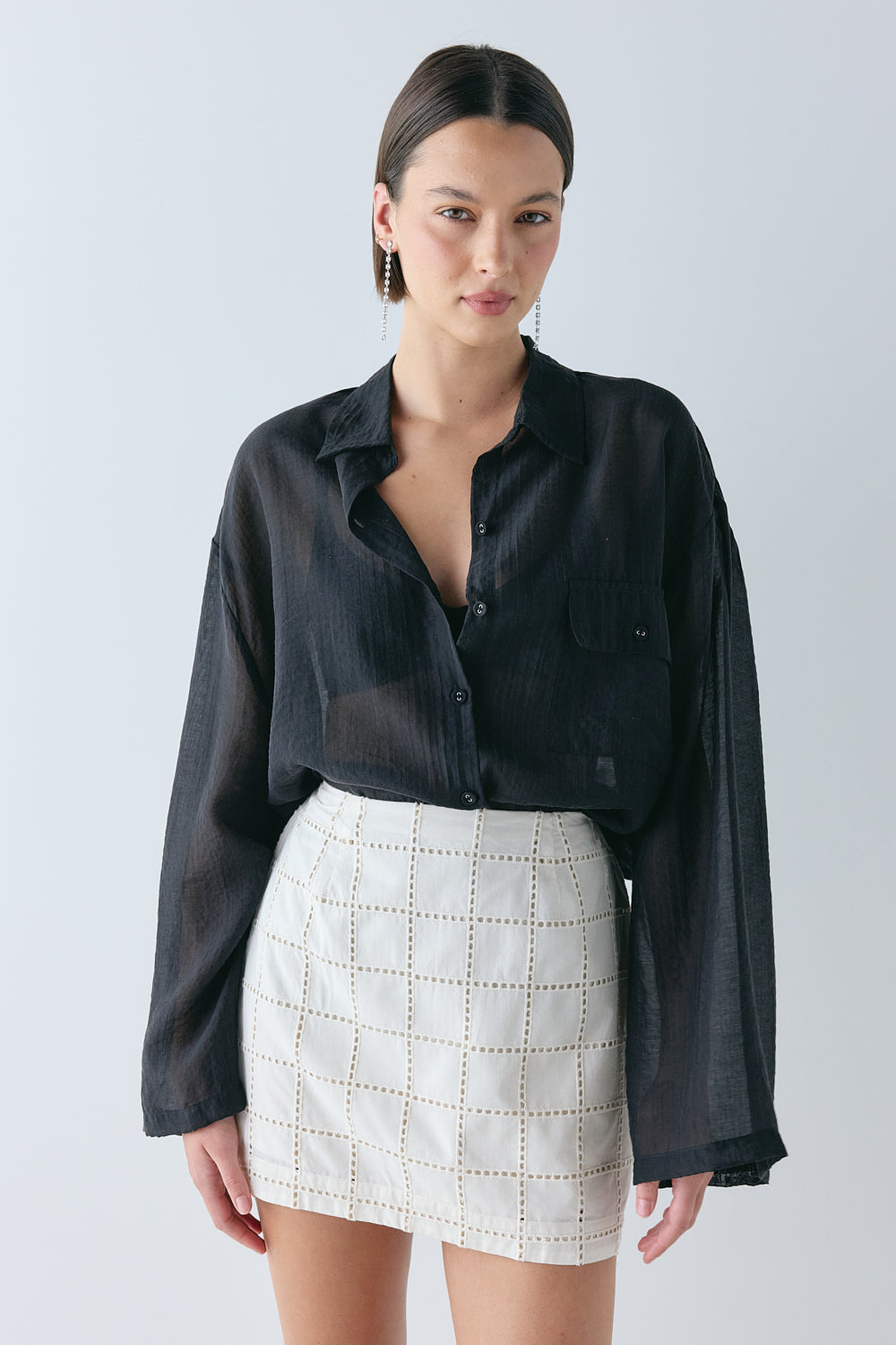 Jovi Anglaise Mini Skirt Cream - size:Alida:AU 6 / US 2
