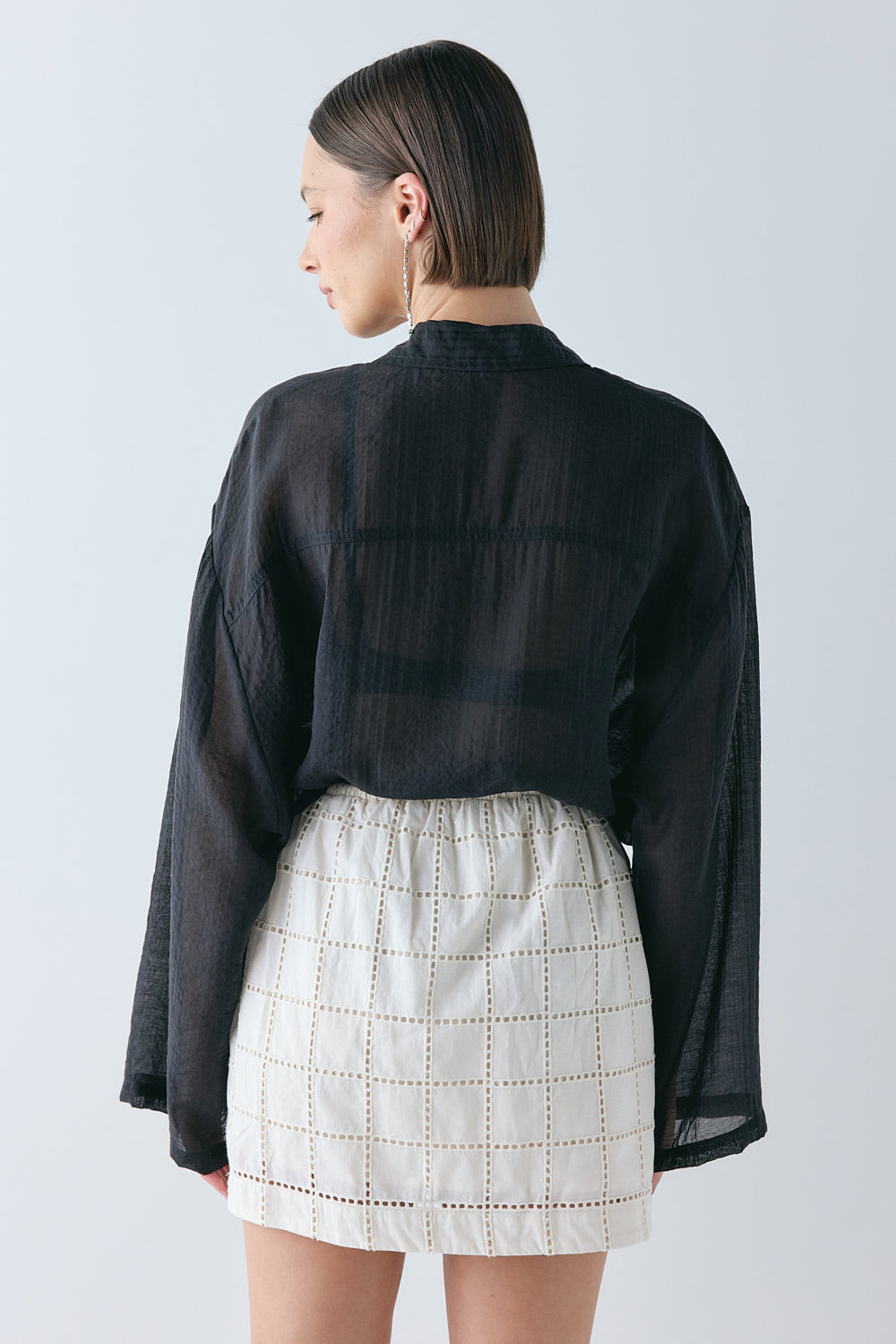 Jovi Anglaise Mini Skirt Cream