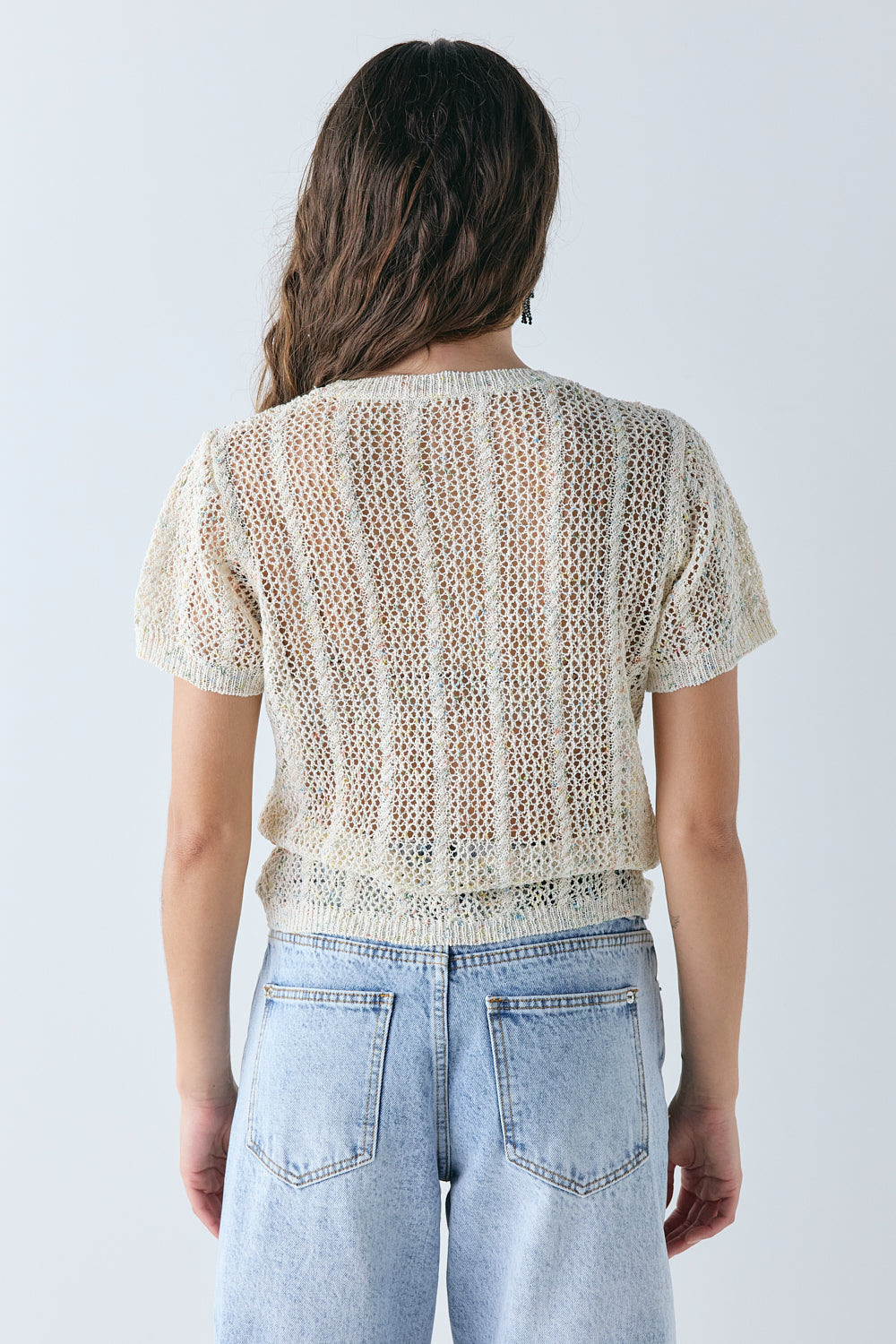 Cara Knit Top Cream Speckle 