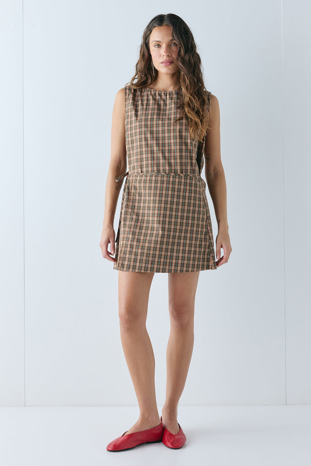 Presley Mini Dress Brown Check 