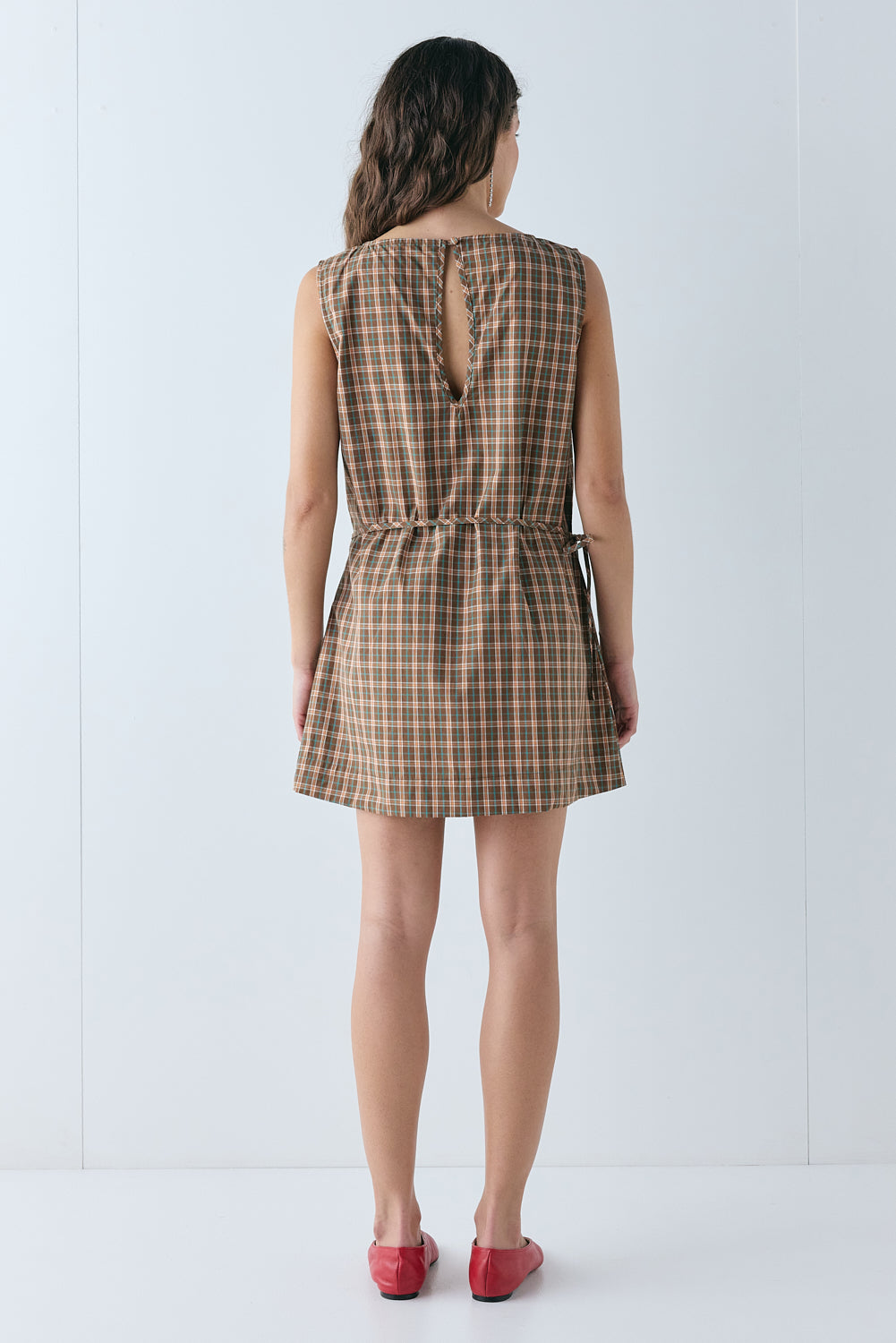 Presley Mini Dress Brown Check 