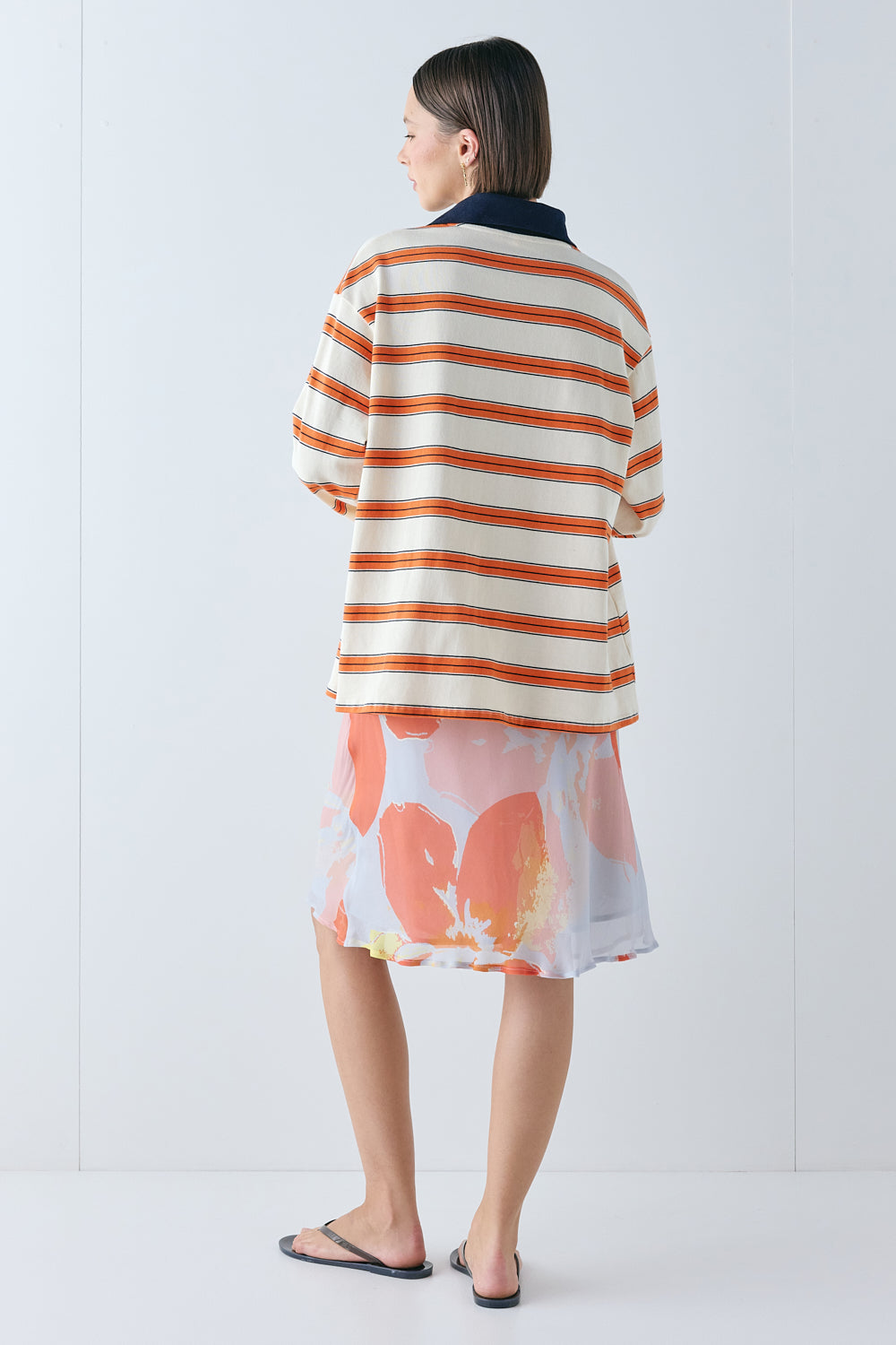 Kinsley Polo Tangerine Stripe